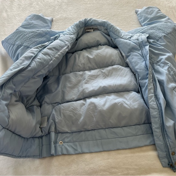 Vintage 1970s Obermeyer Women’s Dominique Powder Blue Goose Down Ski Jacket - Picture 6 of 11